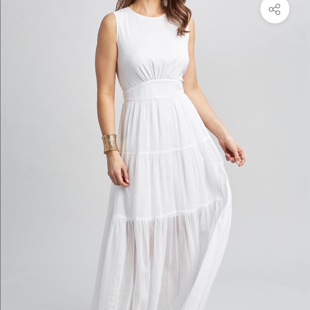 Elie Tahari White Maxi Dress. “Sage”